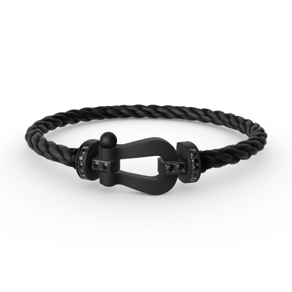 [Charm Aries Jewelry]FORCE LARGE SERIES HORSESHOE BLACK SAMURAI BRACELET