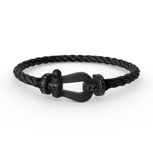 [Charm Aries Jewelry]FORCE LARGE SERIES HORSESHOE BLACK SAMURAI BRACELET