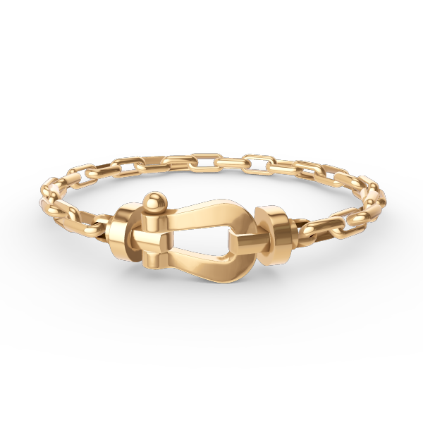 [Charm Aries Jewelry]FORCE LARGE HORSESHOE CLASP  METAL BRACELET