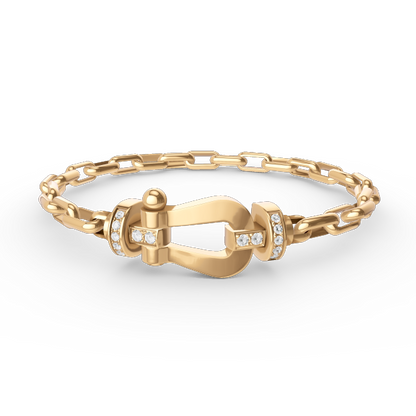 [Charm Aries Jewelry]FORCE LARGE HORSESHOE CLASP  METAL BRACELET