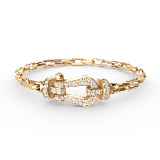 [Charm Aries Jewelry]FORCE LARGE HORSESHOE CLASP  METAL BRACELET