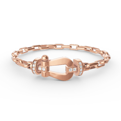 [Charm Aries Jewelry]FORCE LARGE HORSESHOE CLASP  METAL BRACELET