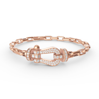 [Charm Aries Jewelry]FORCE LARGE HORSESHOE CLASP  METAL BRACELET