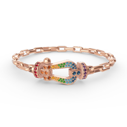 [Charm Aries Jewelry]FORCE LARGE HORSESHOE CLASP  METAL BRACELET