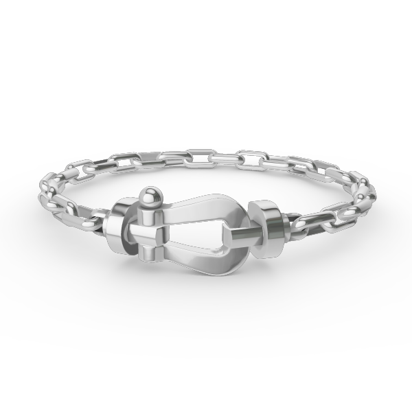 [Charm Aries Jewelry]FORCE LARGE HORSESHOE CLASP  METAL BRACELET
