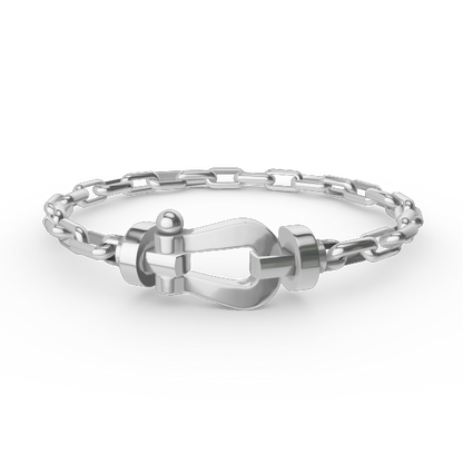 [Charm Aries Jewelry]FORCE LARGE HORSESHOE CLASP  METAL BRACELET