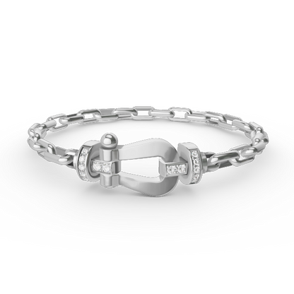 [Charm Aries Jewelry]FORCE LARGE HORSESHOE CLASP  METAL BRACELET