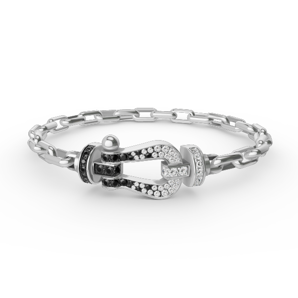 [Charm Aries Jewelry]FORCE LARGE HORSESHOE CLASP  METAL BRACELET