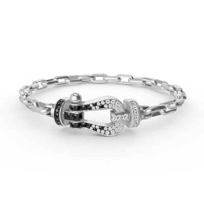 [Charm Aries Jewelry]FORCE LARGE HORSESHOE CLASP  METAL BRACELET