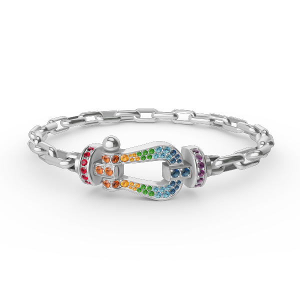 [Charm Aries Jewelry]FORCE LARGE HORSESHOE CLASP  METAL BRACELET