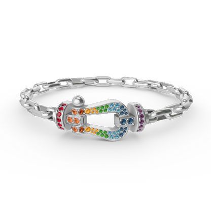 [Charm Aries Jewelry]FORCE LARGE HORSESHOE CLASP  METAL BRACELET