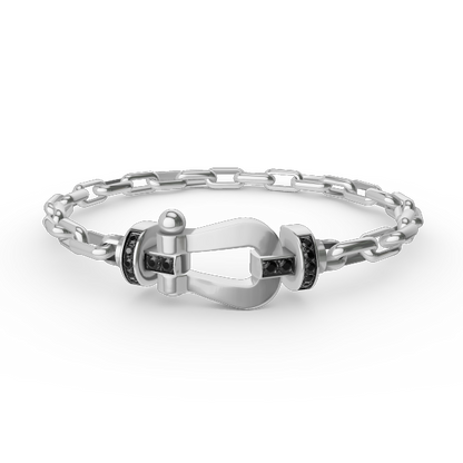 [Charm Aries Jewelry]FORCE LARGE HORSESHOE CLASP  METAL BRACELET