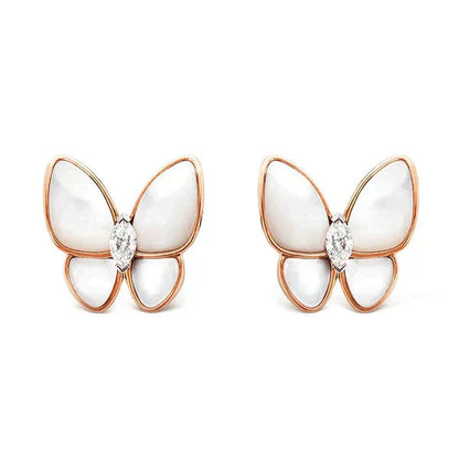 [Charm Aries Jewelry]BUTTERFLY MOP DIAMOND EARRINGS