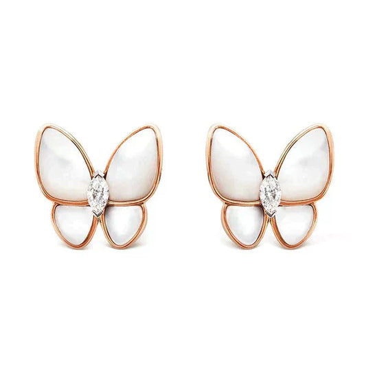 [Charm Aries Jewelry]BUTTERFLY MOP DIAMOND EARRINGS