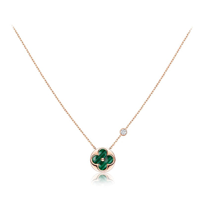 [Charm Aries Jewelry]SUN PEDANT PINK GOLD 1 DIAMOND NECKLACE