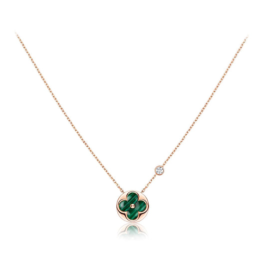 [Charm Aries Jewelry]SUN PEDANT PINK GOLD 1 DIAMOND NECKLACE