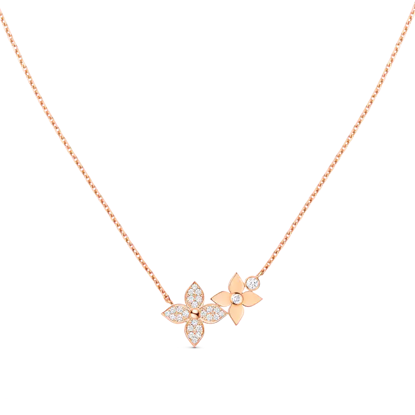 [Charm Aries Jewelry]STAR BLOSSOM NECKLACE PINK GOLD DIAMONDS