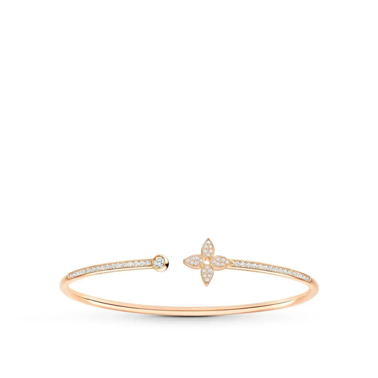 [Charm Aries Jewelry]IDYLLE PINK GOLD OPEN BRACELET DIAMOND PAVED
