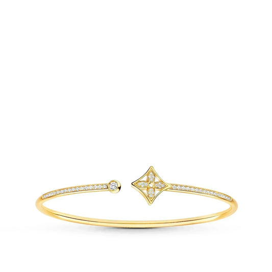 [Charm Aries Jewelry]IDYLLE GOLD OPEN BRACELET DIAMOND PAVED