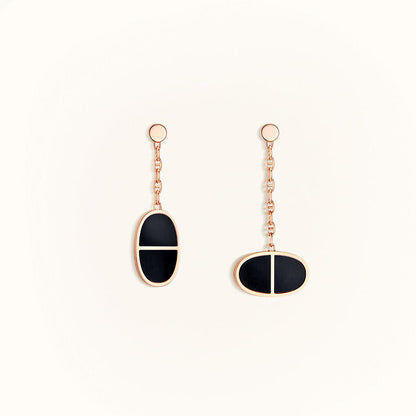 [Charm Aries Jewelry]CHAINE VERSO BLACK CERAMIC EARRINGS
