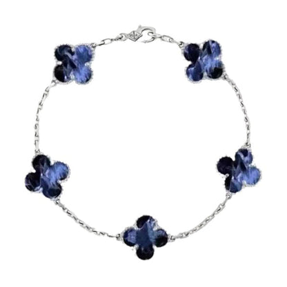[Charm Aries Jewelry]CLOVER 5 MOTIF PIETERSITE SILVER BRACELET