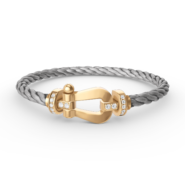 [Charm Aries Jewelry]FORCE LARGE HORSESHOE HALF DIAMOND BRACELET GOLD