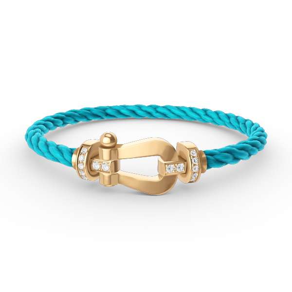 [Charm Aries Jewelry]FORCE LARGE HORSESHOE HALF DIAMOND BRACELET GOLD
