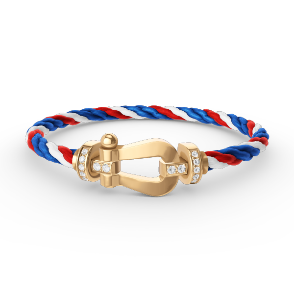 [Charm Aries Jewelry]FORCE LARGE HORSESHOE HALF DIAMOND BRACELET GOLD