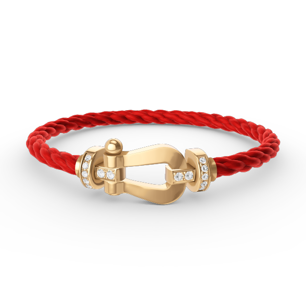 [Charm Aries Jewelry]FORCE LARGE HORSESHOE HALF DIAMOND BRACELET GOLD