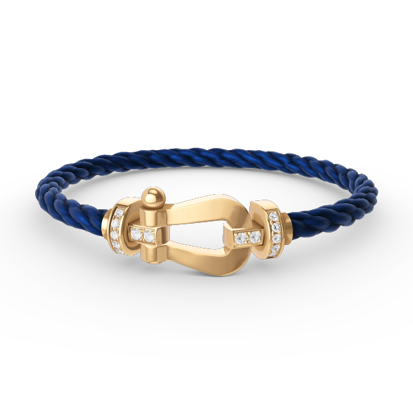 [Charm Aries Jewelry]FORCE LARGE HORSESHOE HALF DIAMOND BRACELET GOLD