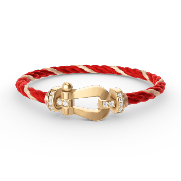 [Charm Aries Jewelry]FORCE LARGE HORSESHOE HALF DIAMOND BRACELET GOLD
