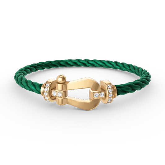 [Charm Aries Jewelry]FORCE LARGE HORSESHOE HALF DIAMOND BRACELET GOLD