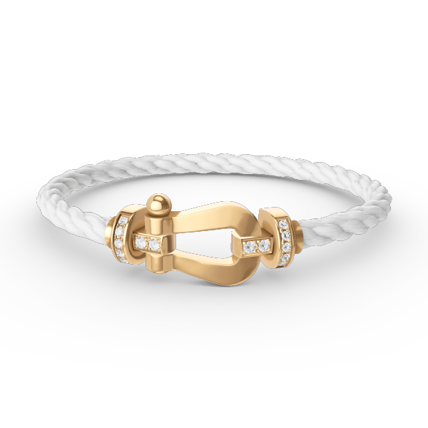 [Charm Aries Jewelry]FORCE LARGE HORSESHOE HALF DIAMOND BRACELET GOLD