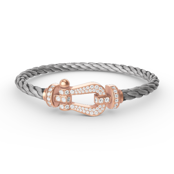 [Charm Aries Jewelry]FORCE LARGE HORSESHOE FULL DIAMOND BRACELET ROSE GOLD