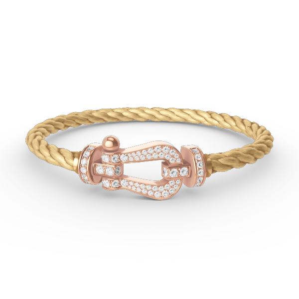 [Charm Aries Jewelry]FORCE LARGE HORSESHOE FULL DIAMOND BRACELET ROSE GOLD