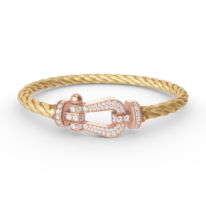 [Charm Aries Jewelry]FORCE LARGE HORSESHOE FULL DIAMOND BRACELET ROSE GOLD