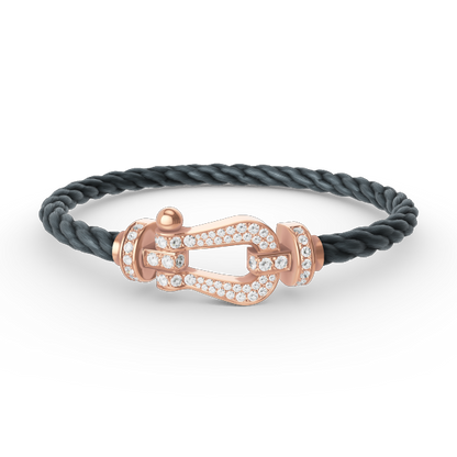 [Charm Aries Jewelry]FORCE LARGE HORSESHOE FULL DIAMOND BRACELET ROSE GOLD