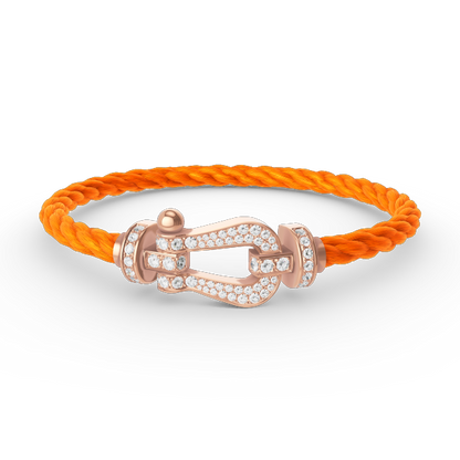 [Charm Aries Jewelry]FORCE LARGE HORSESHOE FULL DIAMOND BRACELET ROSE GOLD