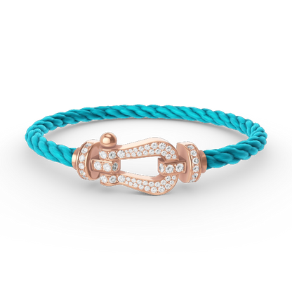 [Charm Aries Jewelry]FORCE LARGE HORSESHOE FULL DIAMOND BRACELET ROSE GOLD