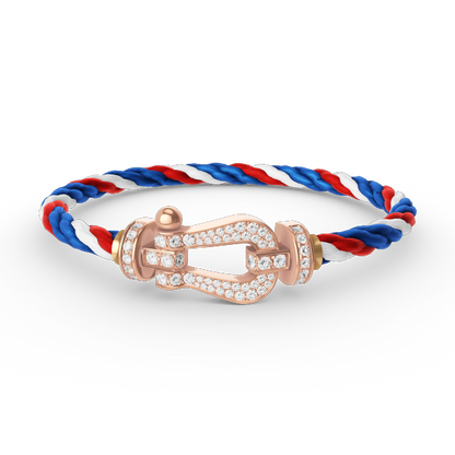 [Charm Aries Jewelry]FORCE LARGE HORSESHOE FULL DIAMOND BRACELET ROSE GOLD