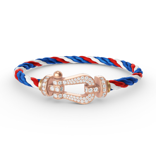 [Charm Aries Jewelry]FORCE LARGE HORSESHOE FULL DIAMOND BRACELET ROSE GOLD
