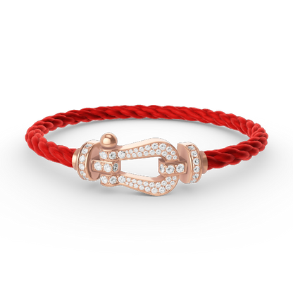 [Charm Aries Jewelry]FORCE LARGE HORSESHOE FULL DIAMOND BRACELET ROSE GOLD