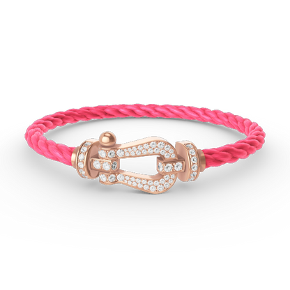 [Charm Aries Jewelry]FORCE LARGE HORSESHOE FULL DIAMOND BRACELET ROSE GOLD