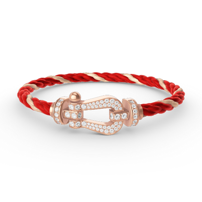 [Charm Aries Jewelry]FORCE LARGE HORSESHOE FULL DIAMOND BRACELET ROSE GOLD
