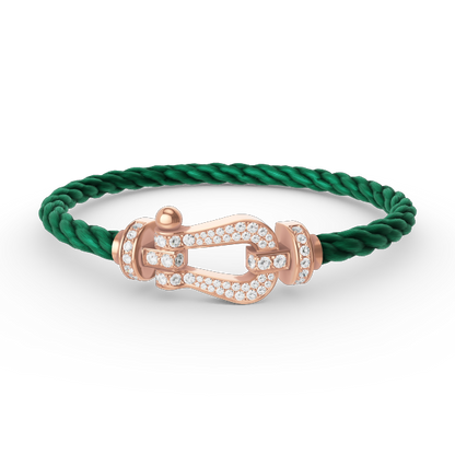 [Charm Aries Jewelry]FORCE LARGE HORSESHOE FULL DIAMOND BRACELET ROSE GOLD