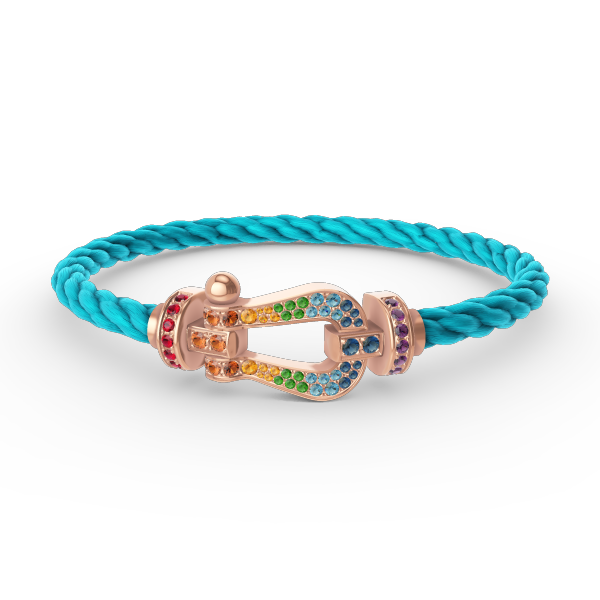 [Charm Aries Jewelry]FORCE LARGE HORSESHOE  COLORED DIAMOND BRACELET ROSE GOLD