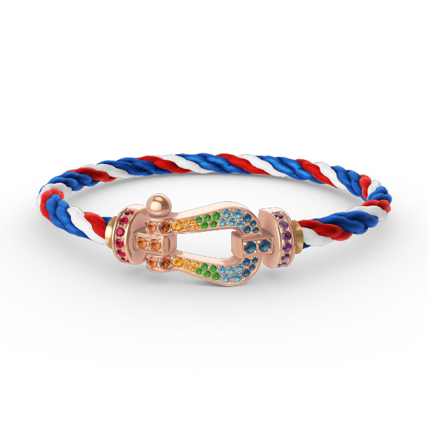 [Charm Aries Jewelry]FORCE LARGE HORSESHOE  COLORED DIAMOND BRACELET ROSE GOLD