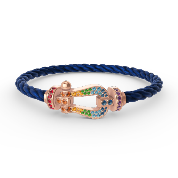 [Charm Aries Jewelry]FORCE LARGE HORSESHOE  COLORED DIAMOND BRACELET ROSE GOLD