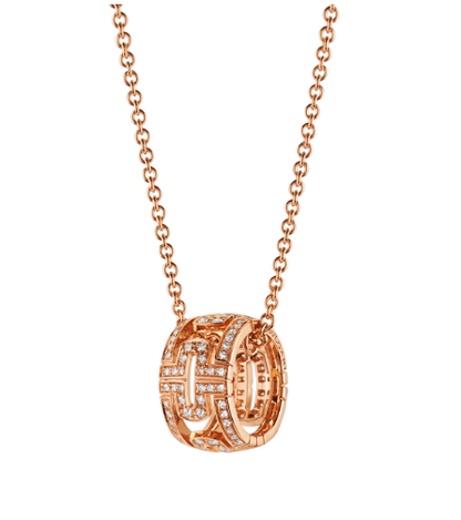 [Charm Aries Jewelry]PARENTESI NECKLACE PINK GOLD DIAMOND