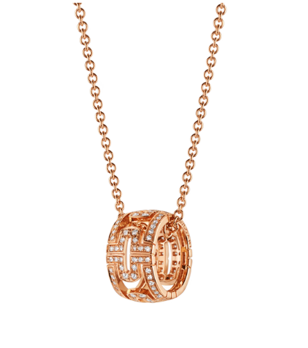 [Charm Aries Jewelry]PARENTESI NECKLACE PINK GOLD DIAMOND